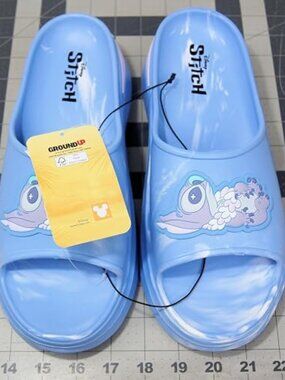 Disney Lilo & Stitch Women’s Molded Slide Sandals Size 9 New with Tags Blue